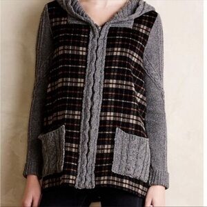 ANTHROPOLOGIE Moth Derry Plaid Flannel Sweater Jacket